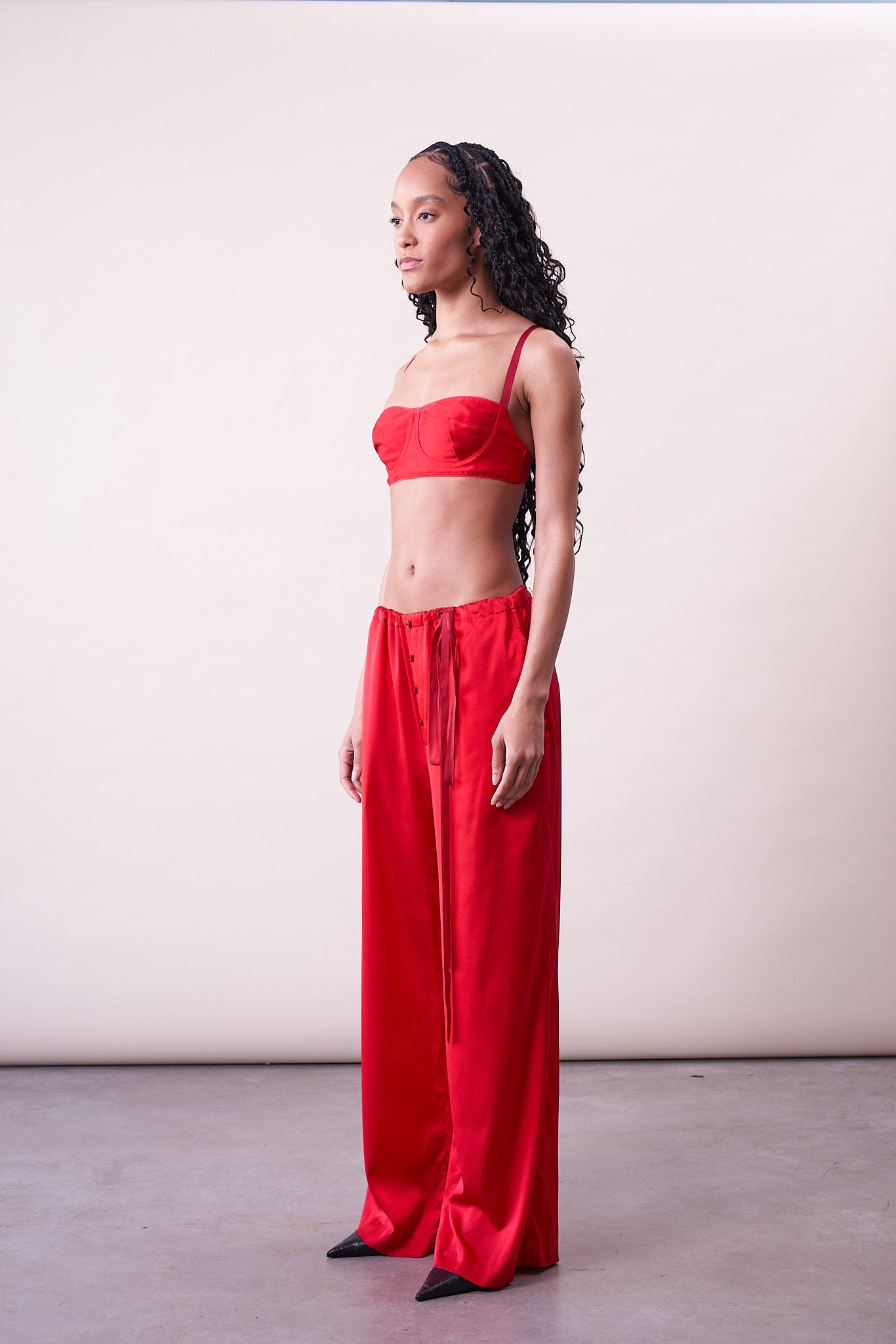 FREDERICK TROUSER IN RED SILK